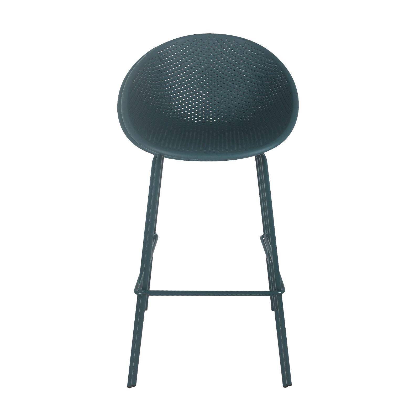 4er-set hohen Terrassenstühlen aus Kunststoff und Stahl