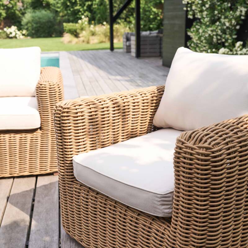 Gartenlounge-Set mit 7 Sitzplätzen aus geflochtenem Kunstharz