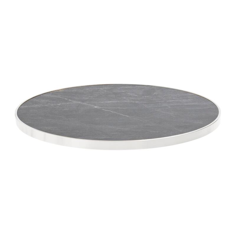 Runde Tischplatte aus Melamin mit Aluminiumrand ⌀60 cm