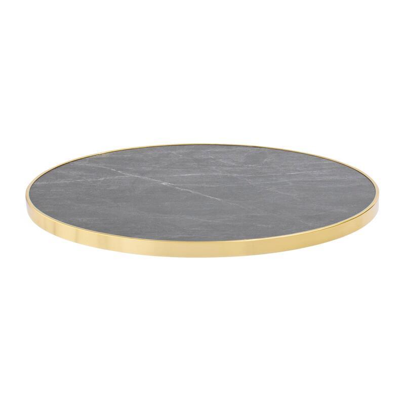 Runde Tischplatte aus Melamin mit Aluminiumrand ⌀60 cm