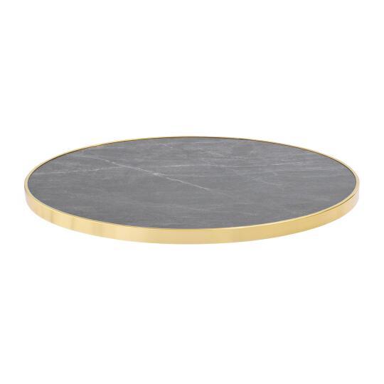 Runde Tischplatte aus Melamin mit Aluminiumrand ⌀60 cm