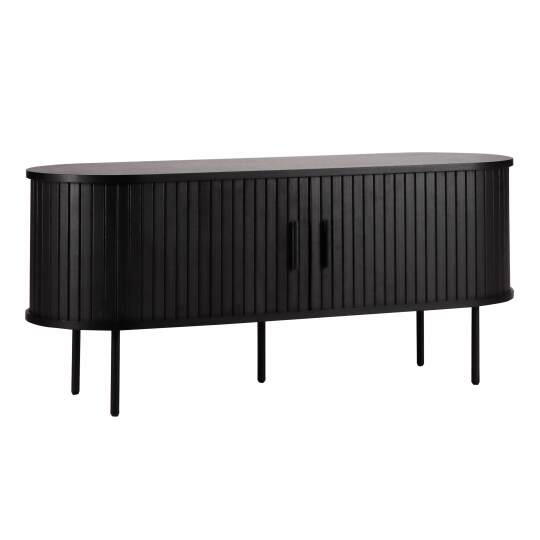 TV-Schrank aus MDF mit Melamin- und Stahldekor 120 cm | Oviala
