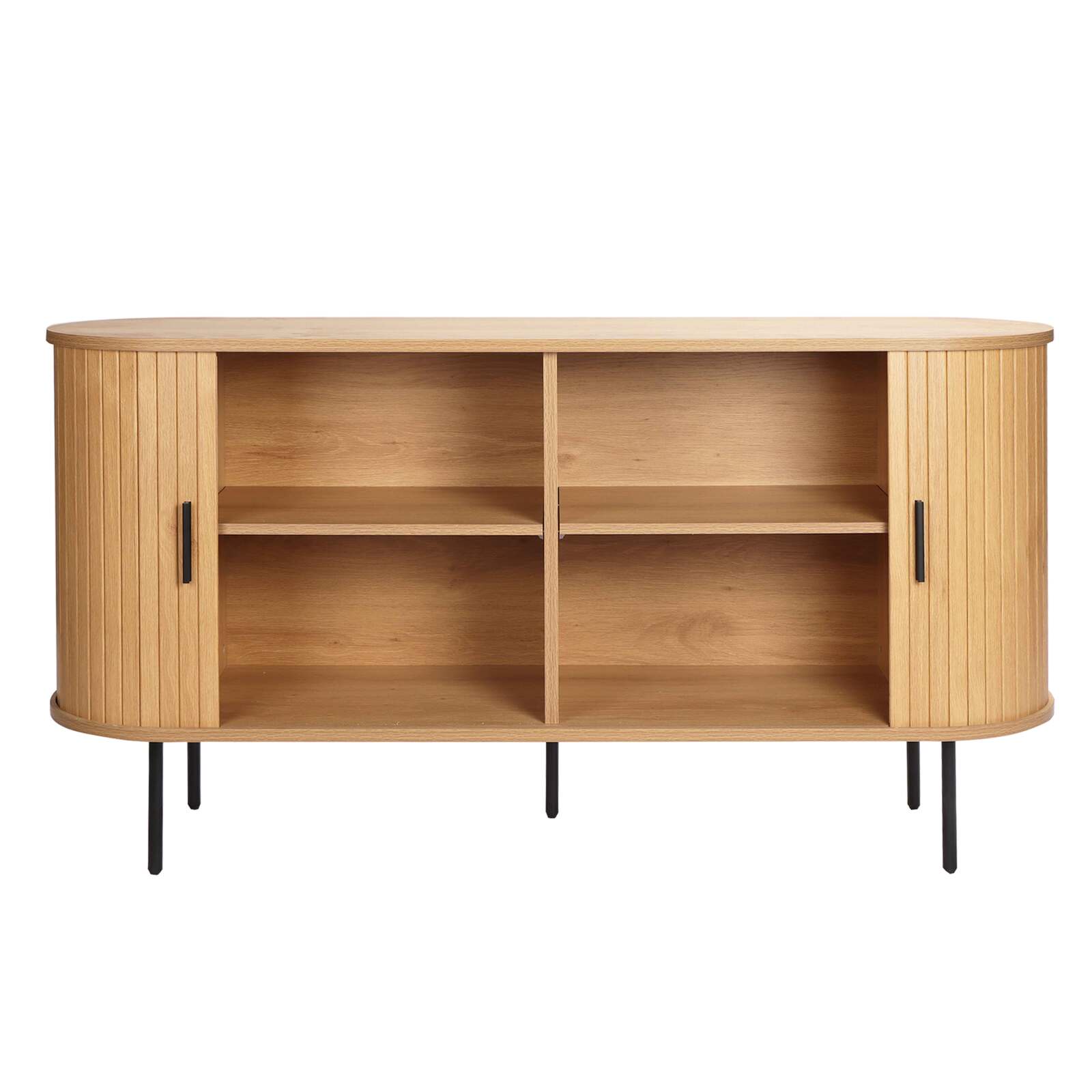 2-türiges Sideboard aus Melamin und Stahl 140 cm