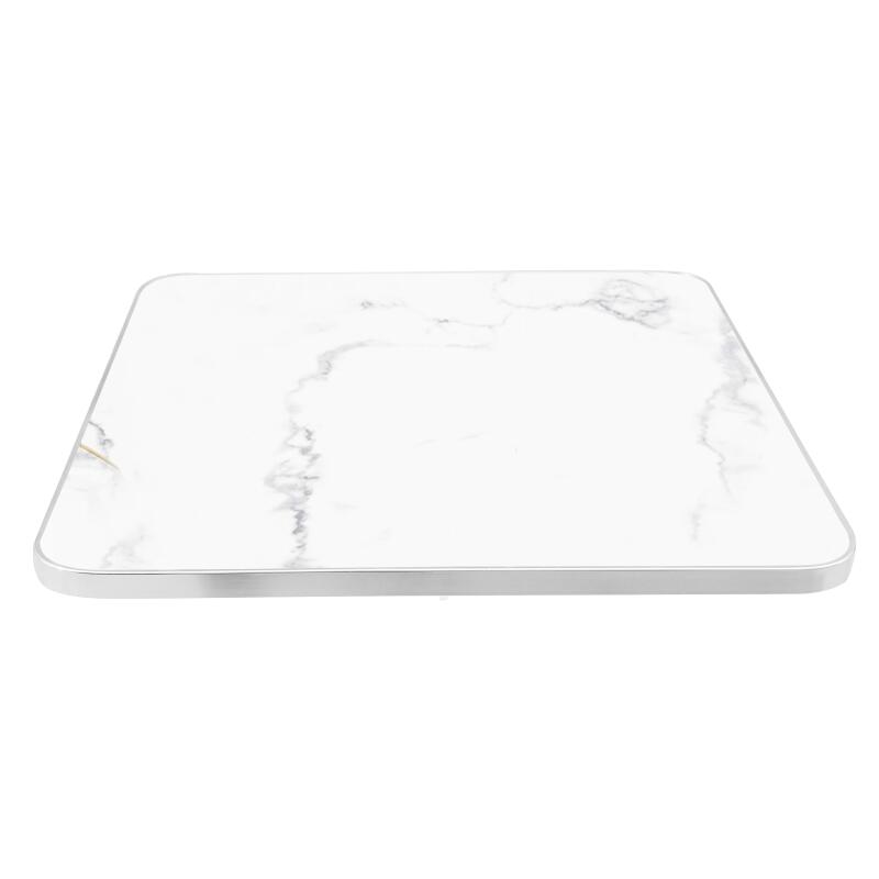 Quadratische Tischplatte aus Melamin mit Aluminiumrand 60 x 60 cm