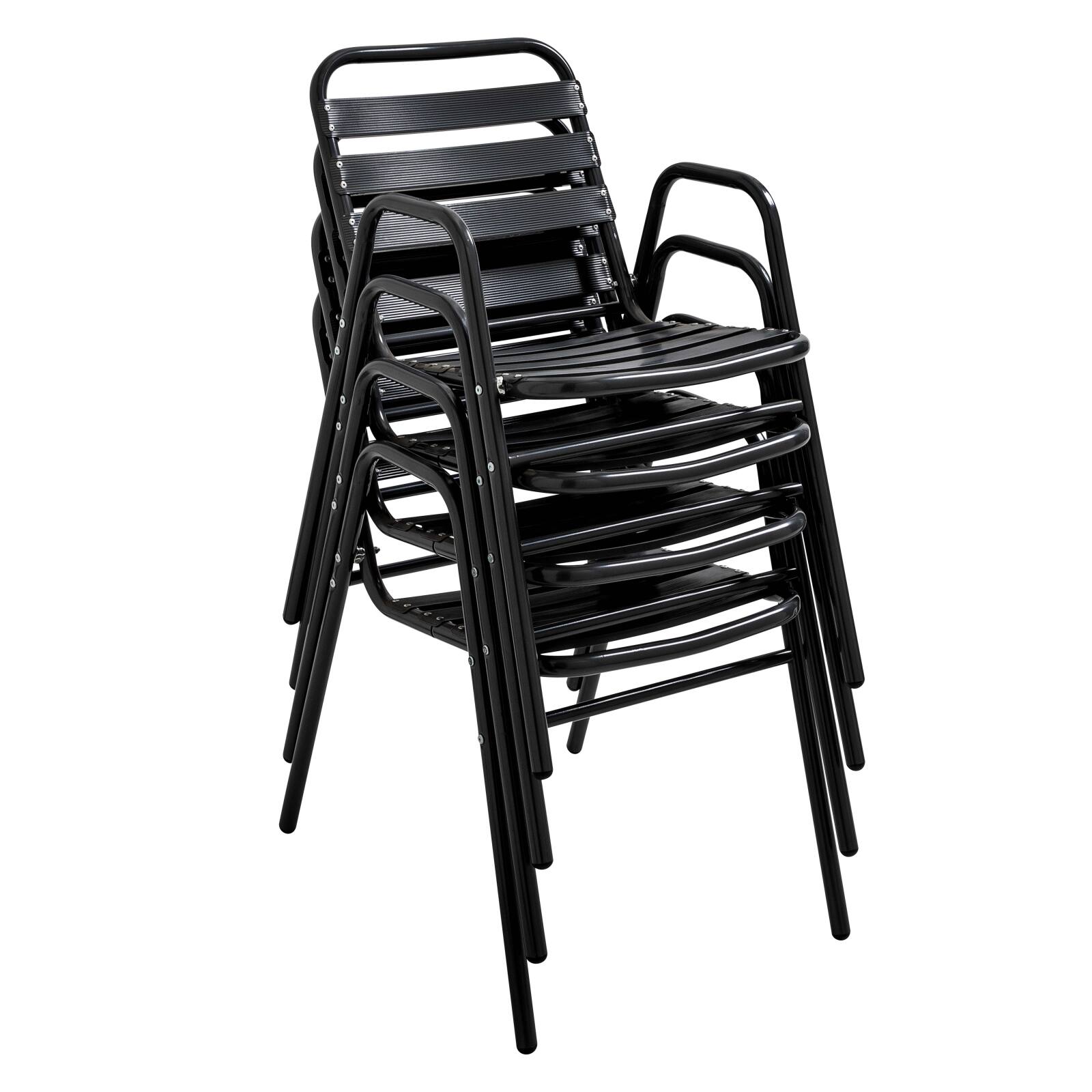 Gartenstuhl mit stapelbaren Aluminiumarmlehnen 