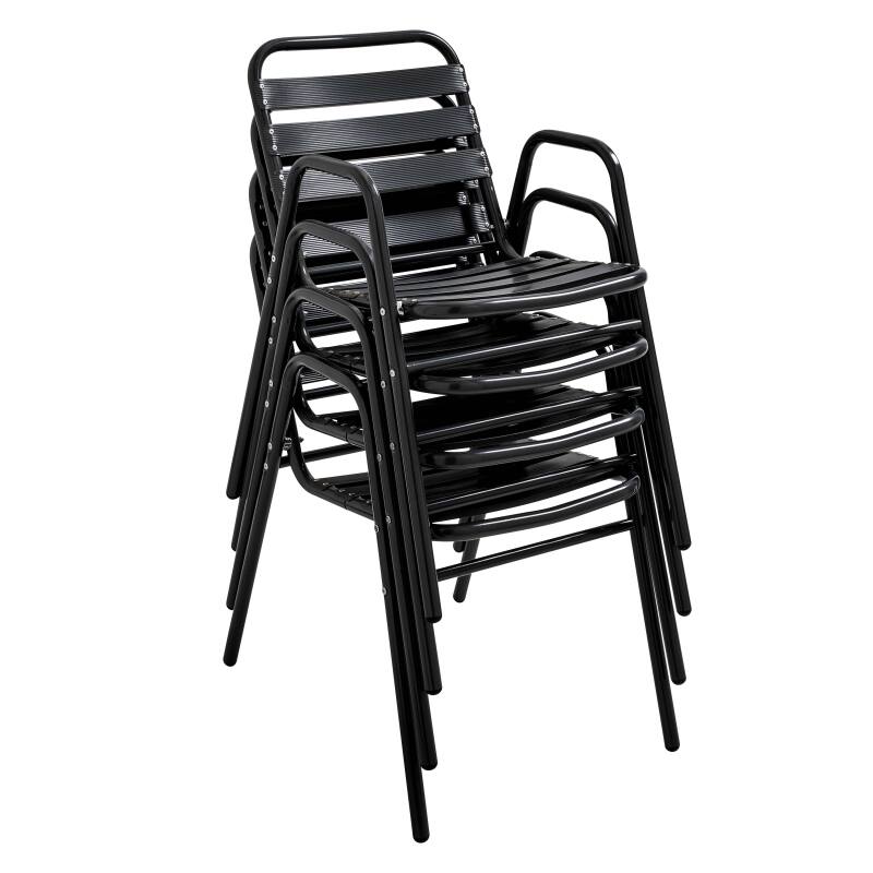 Set von 4 Gartenstühlen mit Armlehnen aus Aluminium  (3/7)