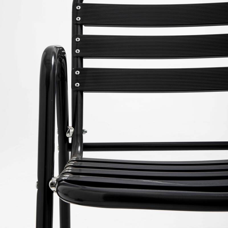 Set von 4 Gartenstühlen mit Armlehnen aus Aluminium  (5/7)