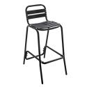 Barhocker aus grauem eloxiertem Aluminium