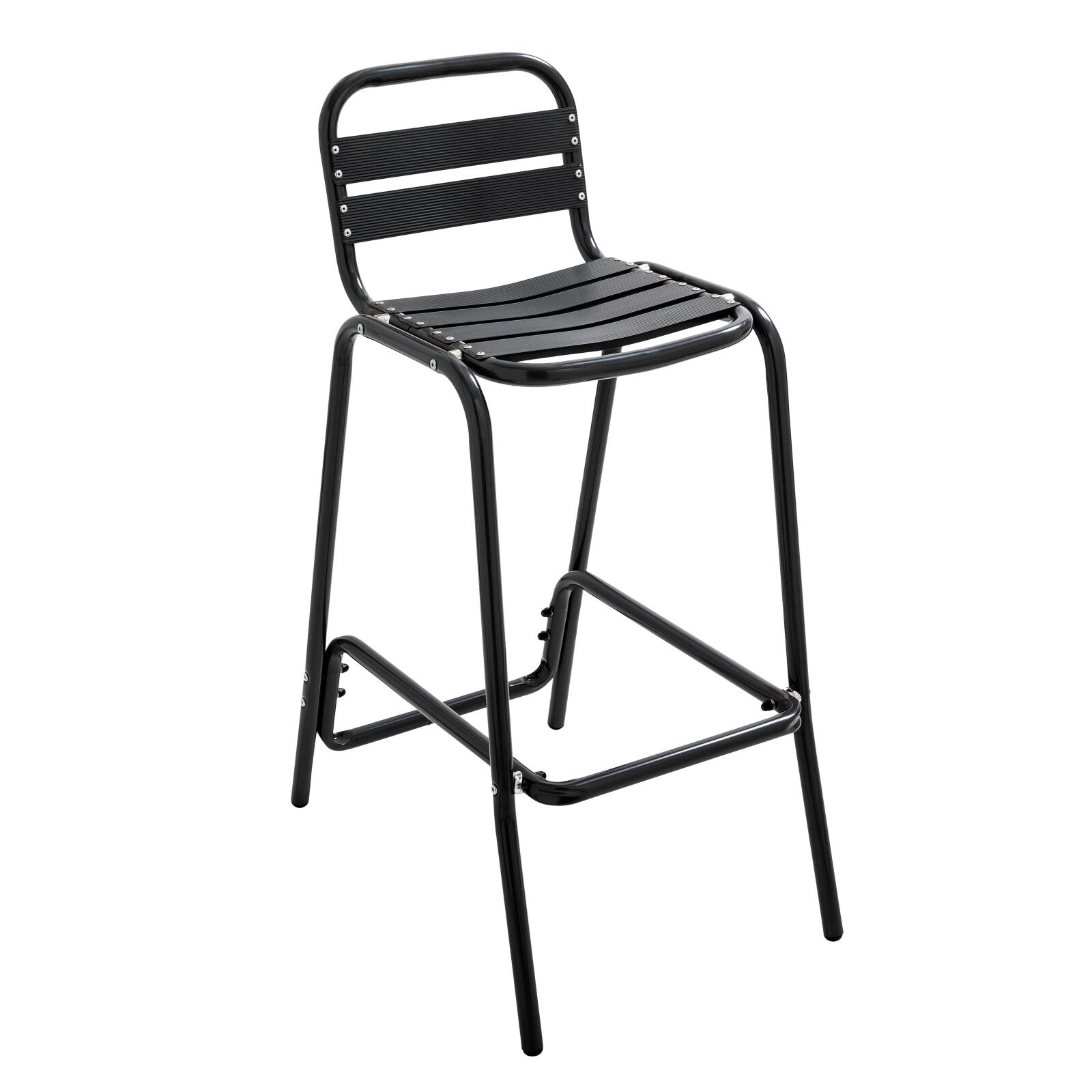 Barhocker aus grauem eloxiertem Aluminium Barhocker aus grauem eloxiertem Aluminium