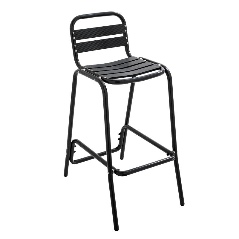 Barhocker aus grauem eloxiertem Aluminium