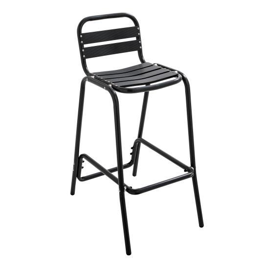 Barhocker aus grauem eloxiertem Aluminium