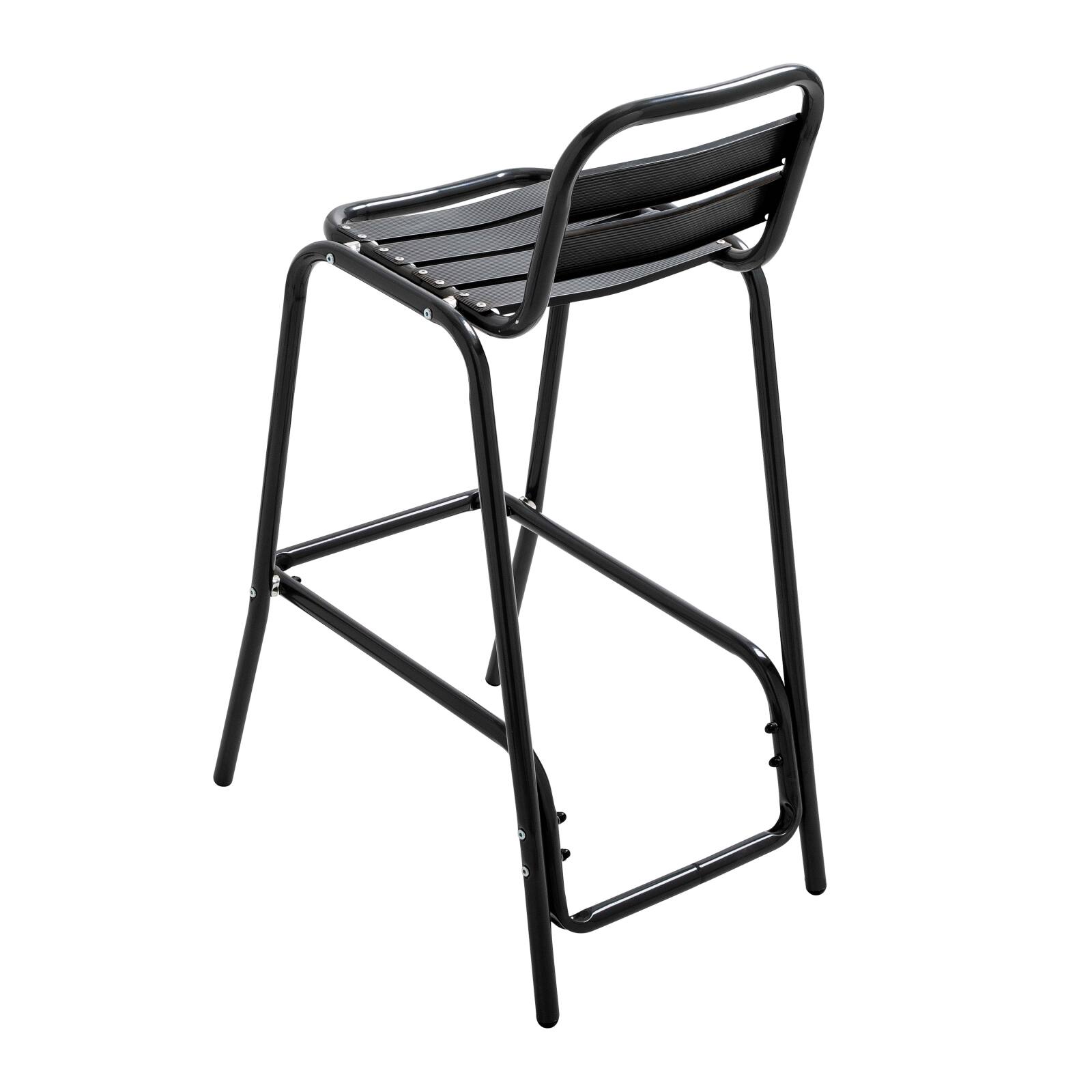 Barhocker aus grauem eloxiertem Aluminium Barhocker aus grauem eloxiertem Aluminium