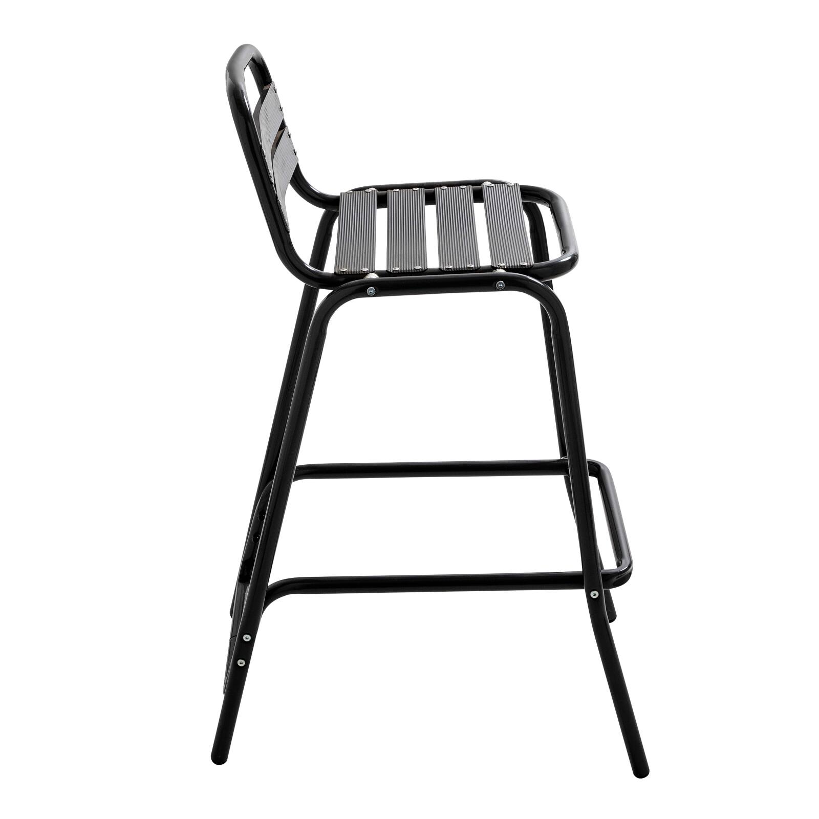 Barhocker aus grauem eloxiertem Aluminium Barhocker aus grauem eloxiertem Aluminium