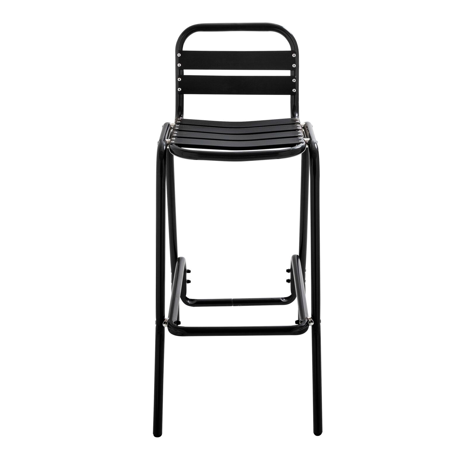 Set von 4 Barhockern aus grauem eloxiertem Aluminium 