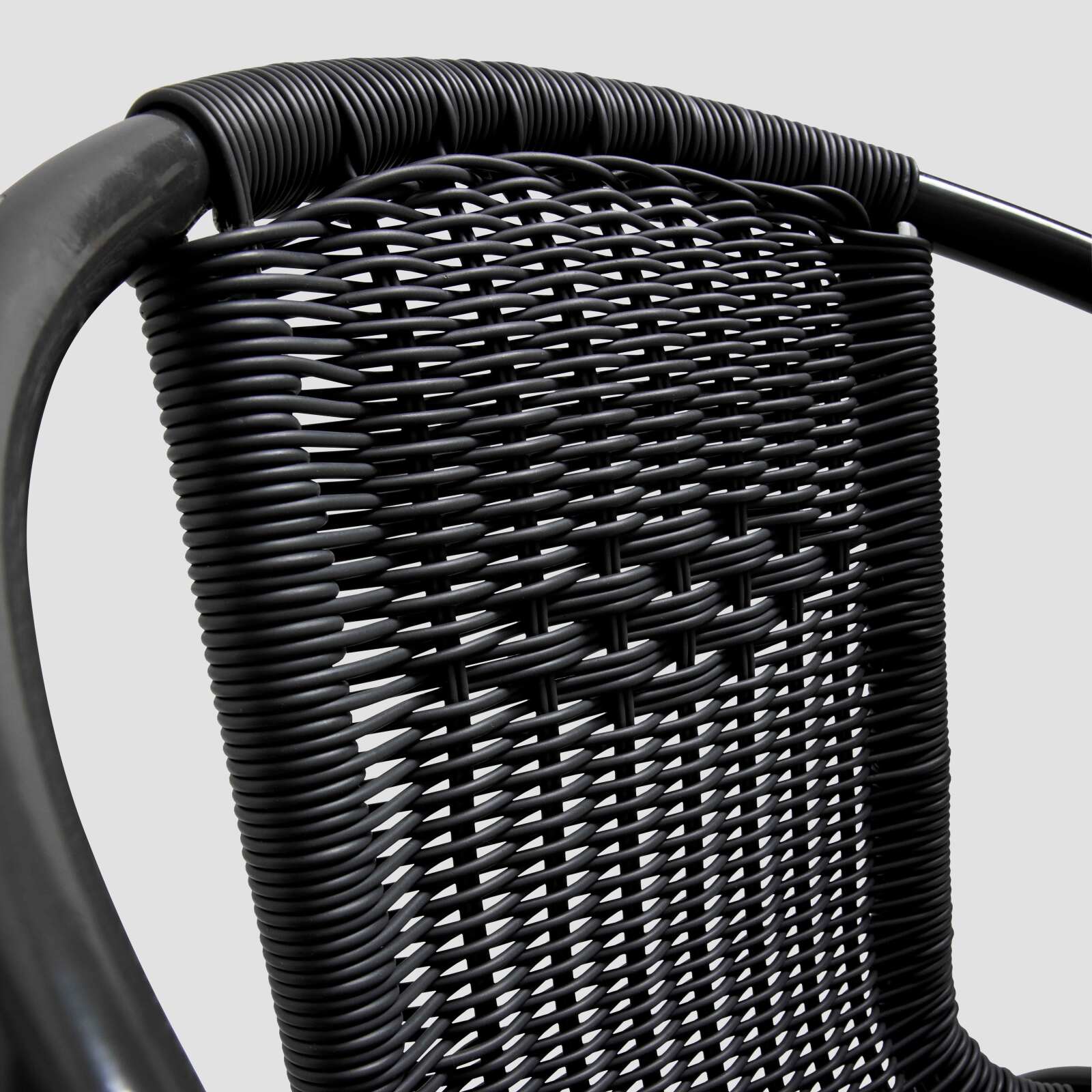 Set von 4 Gartenstühlen mit Armlehnen aus Aluminium und Harz