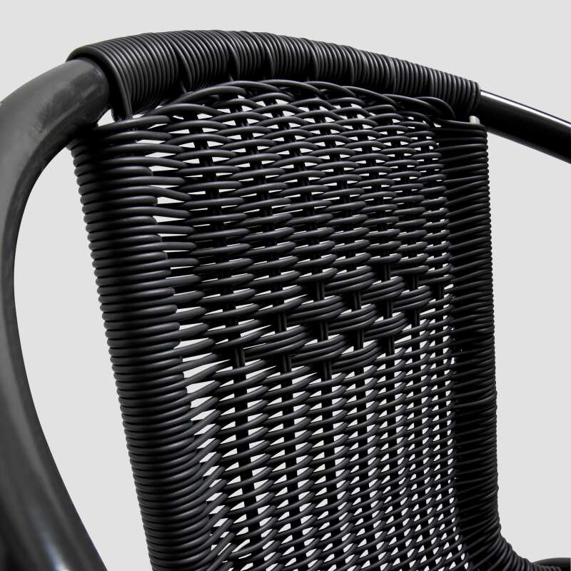 Set von 4 Gartenstühlen mit Armlehnen aus Aluminium und Harz (6/7)