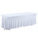 Elastische Tischdecke für Tisch 244 cm weiß