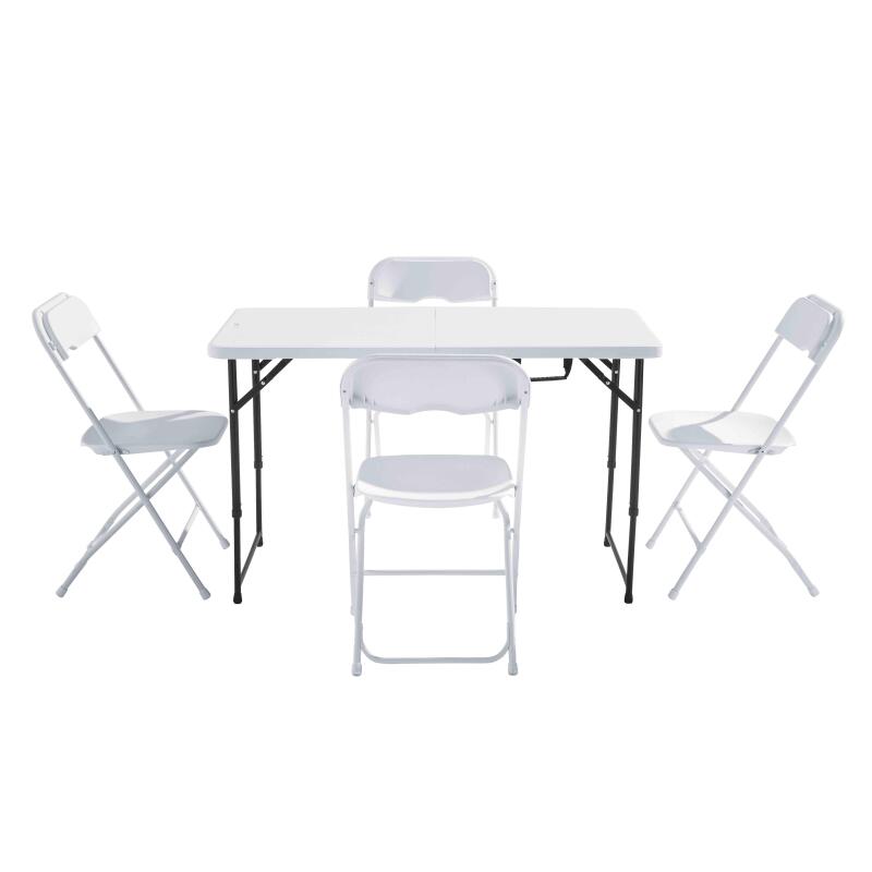 Klapptisch und Stühle 122 cm, 4 Sitze, HDPE