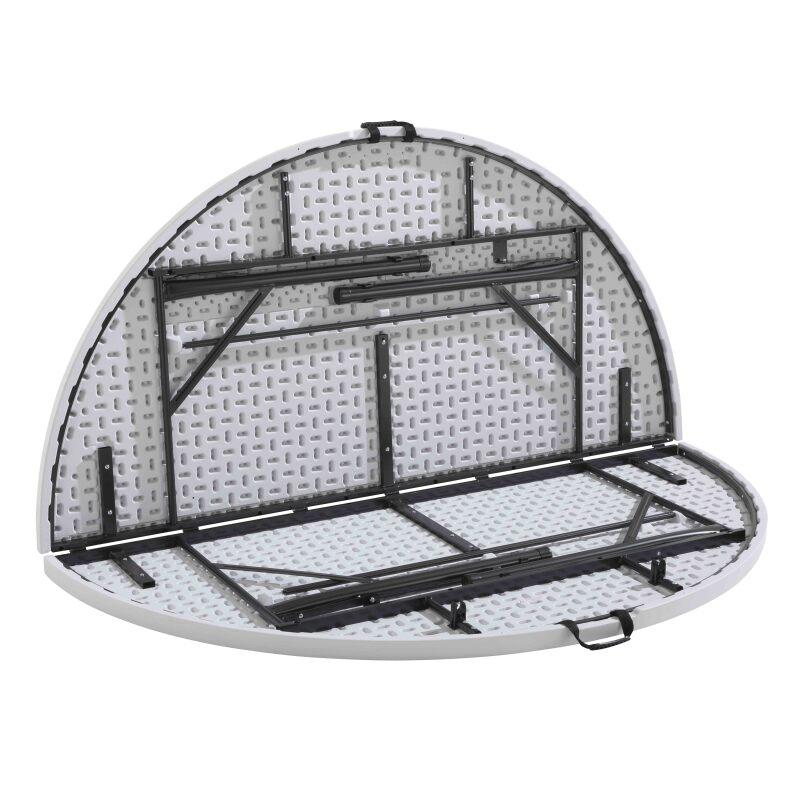 Klapptisch runder und Klappstühle 10-Sitzer 180cm HDPE