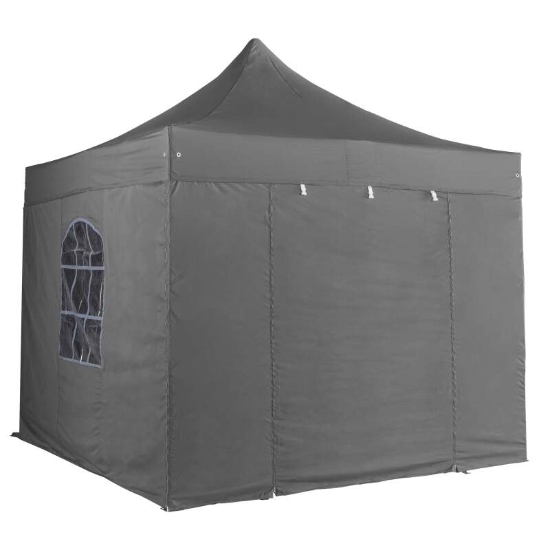 Graue Türwand mit Reißverschluss, 3 m, 520 g/m² – M2