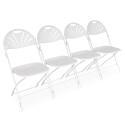 10 weiße Empfangsklappstühle mit Verbindungshaken