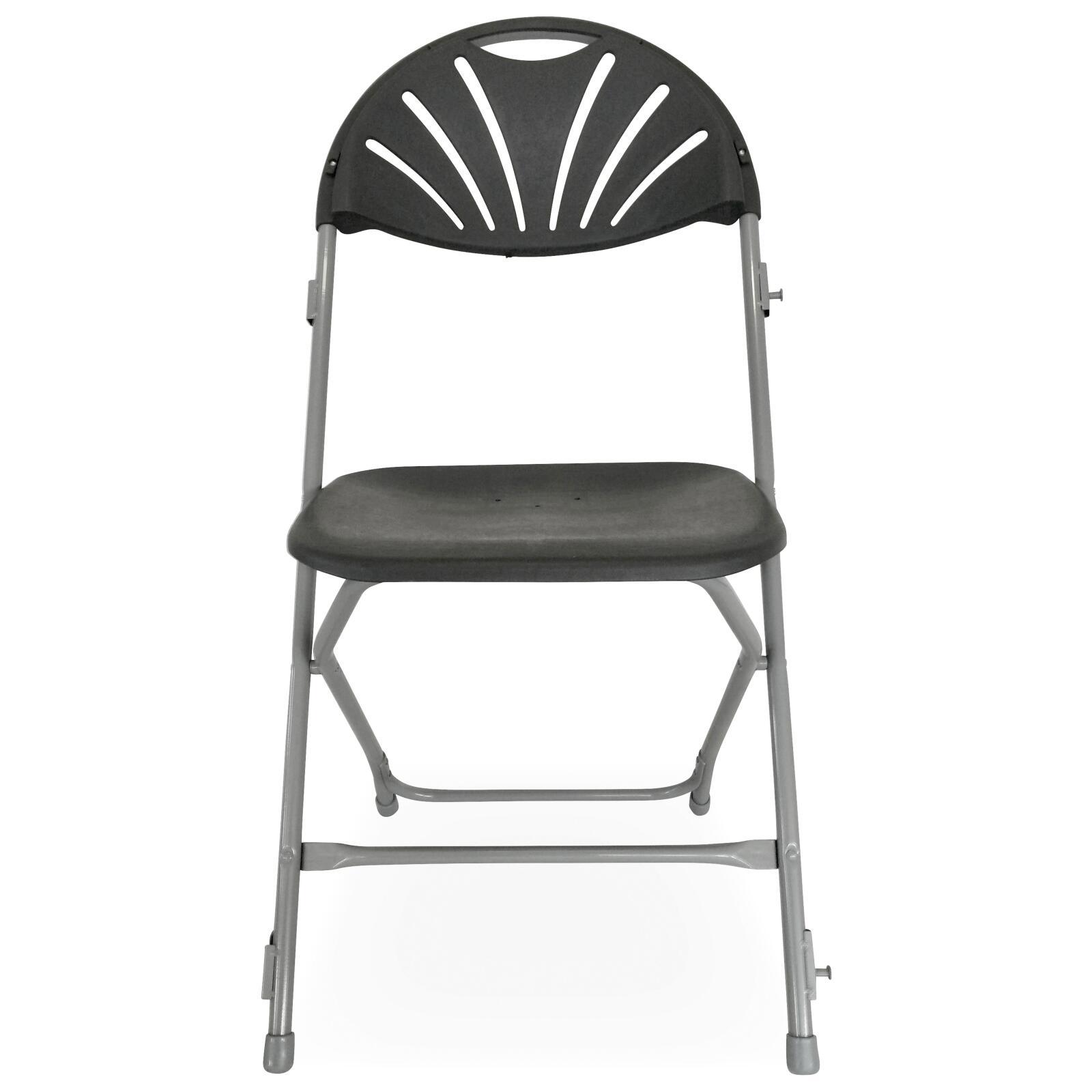 Los 10 graue Klappstühle und Verbindungshaken