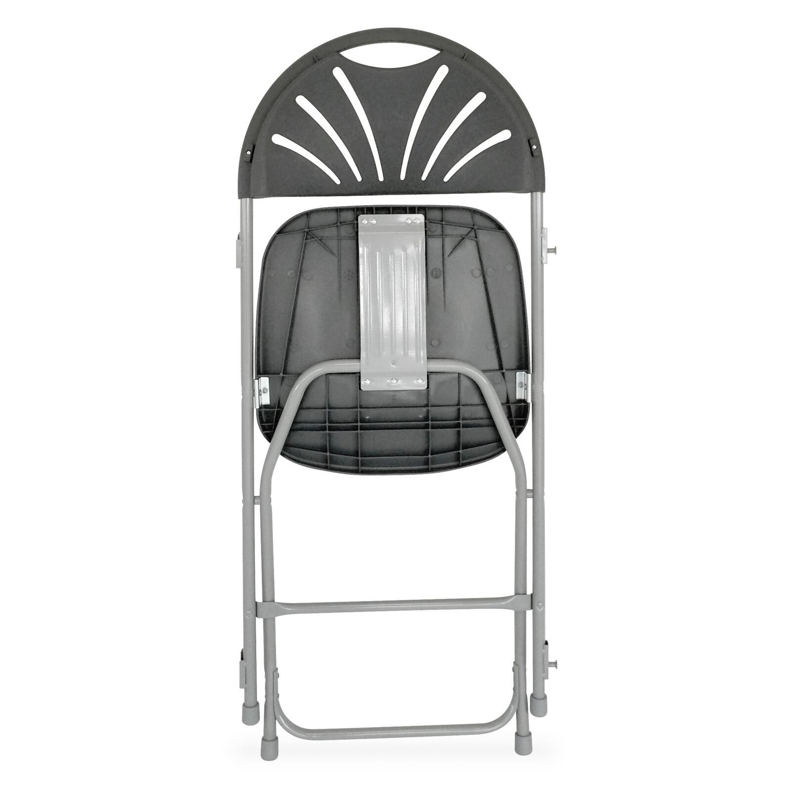 Los 10 graue Klappstühle und Verbindungshaken