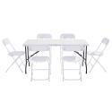 Klapptisch und Stühle 152 cm, 6 Sitze, HDPE