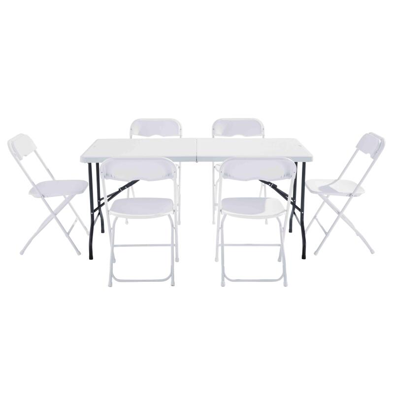 Klapptisch und Stühle 152 cm, 6 Sitze, HDPE
