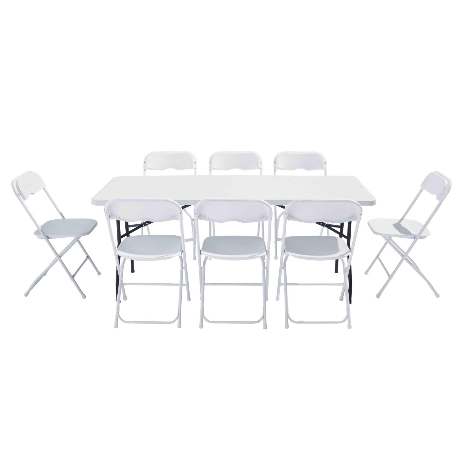 Klapptisch und 8 Stühle 183 cm MONOBLOC