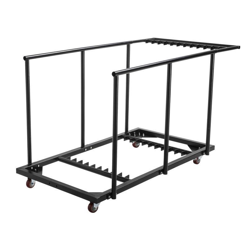 Set mit 18 klappbaren HDPE-Tischen 180 cm und Transportwagen