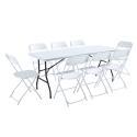 Klapptisch und 8 Stühle 183 cm MONOBLOC
