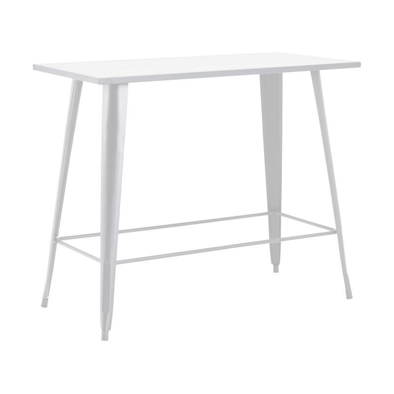Hoher Garten-Hochtisch aus mattem schwarzem Metall (120 x 101 cm)