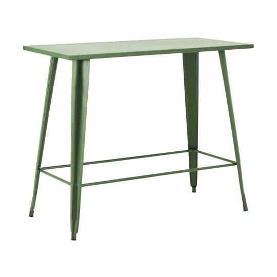 Hoher Garten-Hochtisch aus mattem schwarzem Metall (120 x 101 cm)