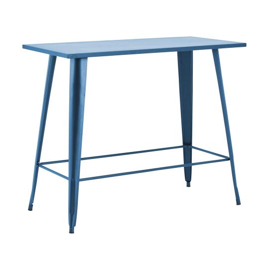 Hoher Garten-Hochtisch aus mattem schwarzem Metall (120 x 101 cm)