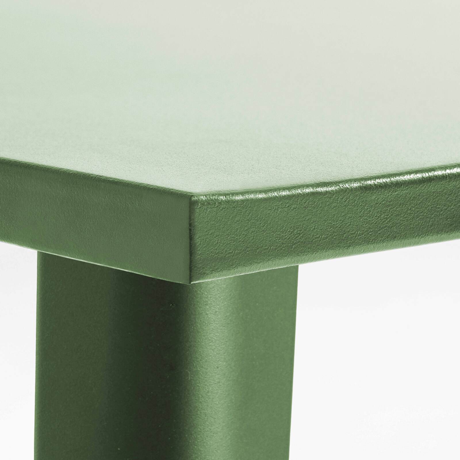 Hochgartentisch 120 x 60 cm und 4 Hocker aus mattem schwarzem Metall 