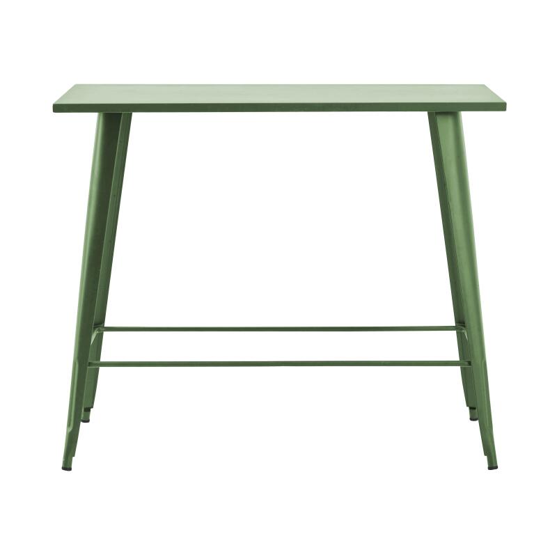 Hochgartentisch 120 x 60 cm und 4 Hocker aus mattem schwarzem Metall  (2/5)