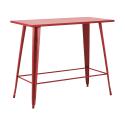 Hochgartentisch 120 x 60 cm und 4 Hocker aus mattem schwarzem Metall 