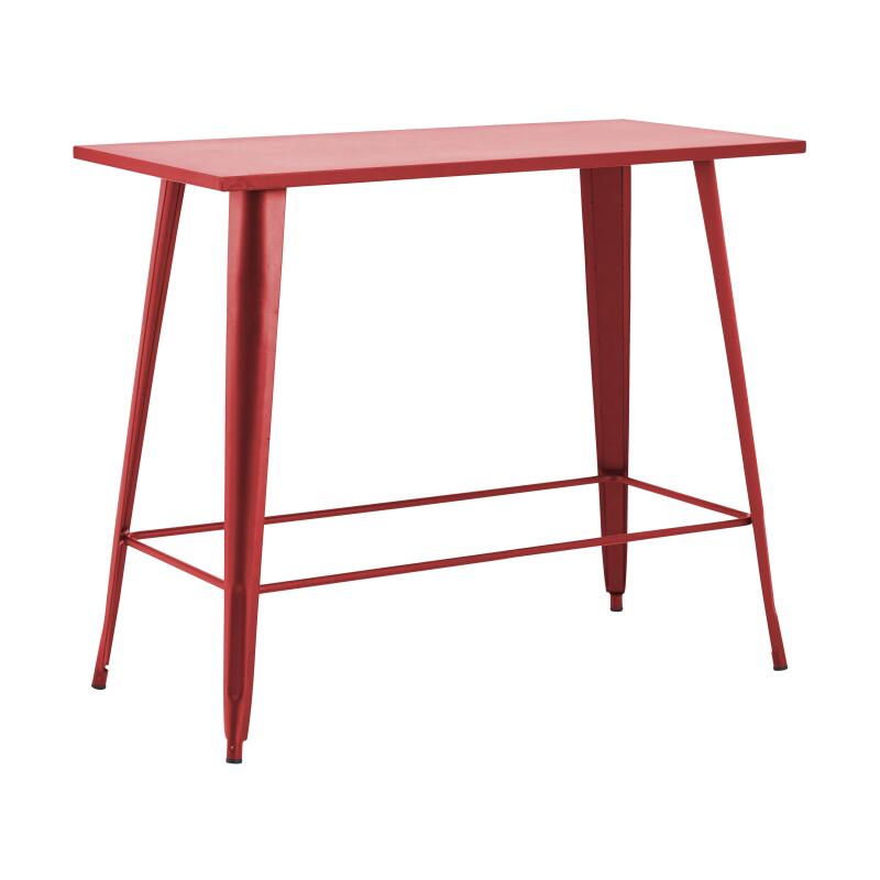 Hochgartentisch 120 x 60 cm und 4 Hocker aus mattem schwarzem Metall 