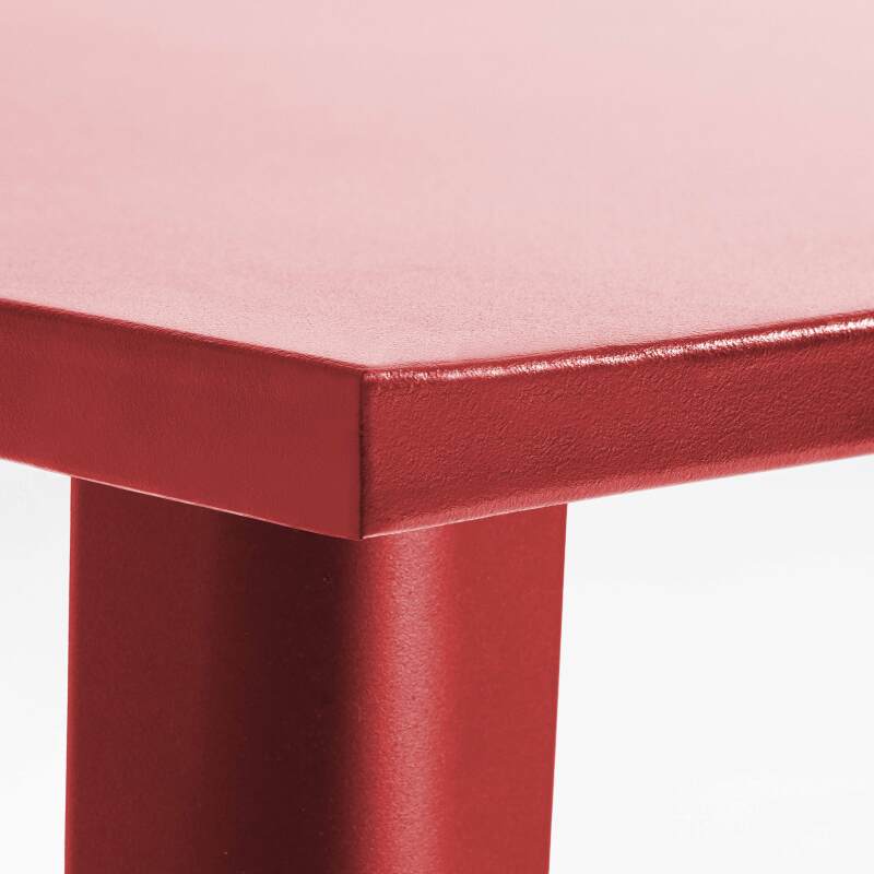 Hochgartentisch 120 x 60 cm und 4 Hocker aus mattem schwarzem Metall  (4/5)