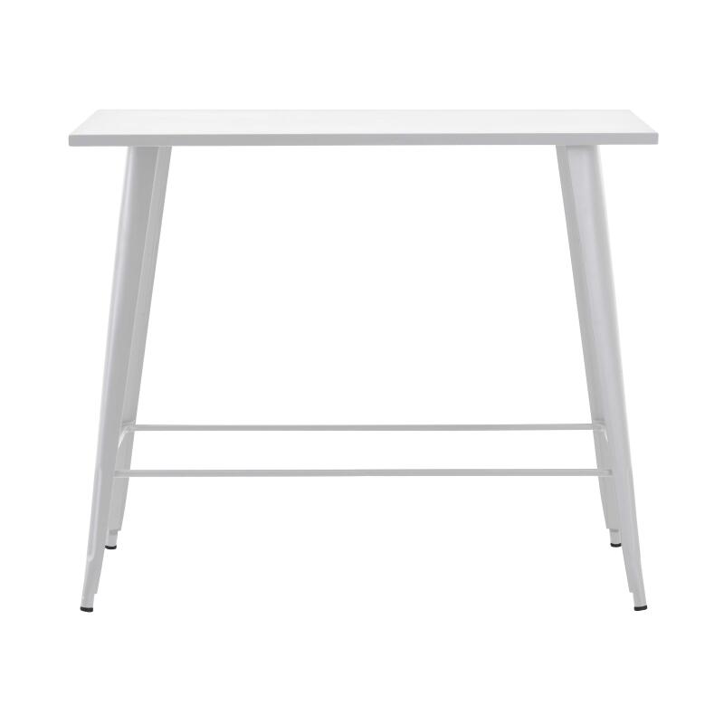 Hochgartentisch 120 x 60 cm und 4 Hocker aus mattem schwarzem Metall  (2/5)