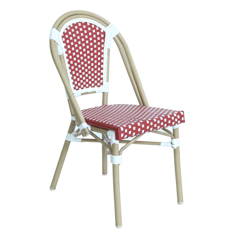 Pariser Bistrostuhl aus Aluminium und synthetischem Rattan