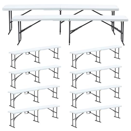 Klappbank 180cm - 10er-Set | Oviala