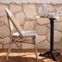 Terrassentisch ⌀60 cm, laminiert und 2 Aluminiumstühle im Bistrostil 