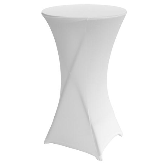 Weiße Steh-Esstischabdeckung 110x60 cm