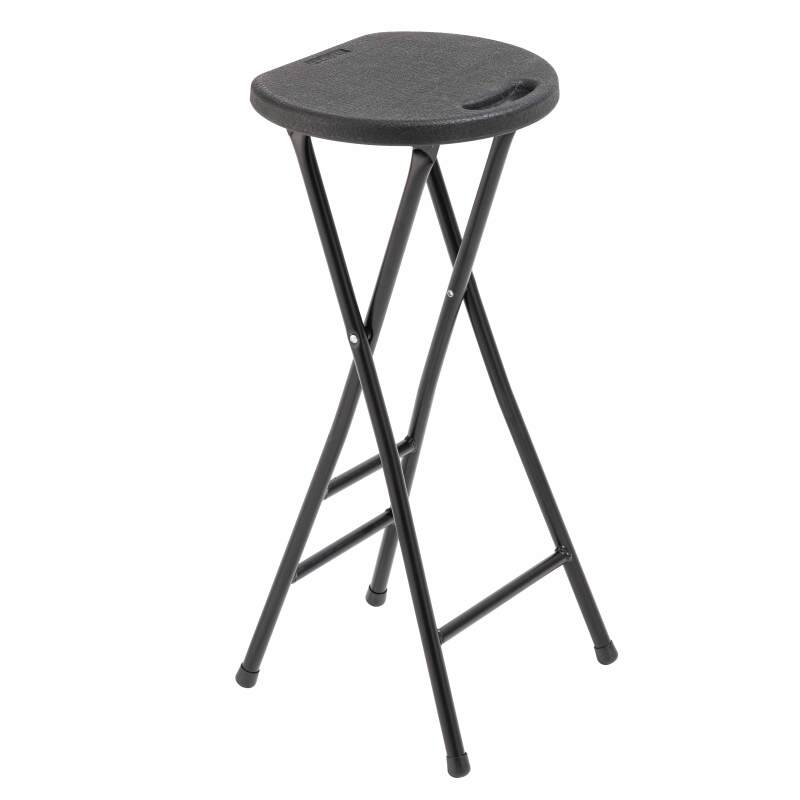 Set mit 10 schwarzen klappbaren Hochhockern