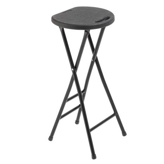 Set mit 10 schwarzen klappbaren Hochhockern