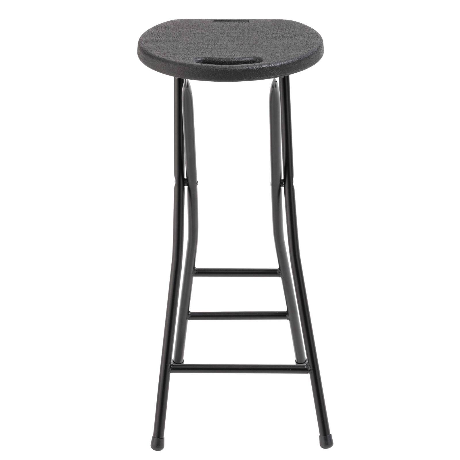 Set mit 10 schwarzen klappbaren Hochhockern