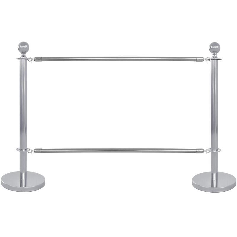 2 verchromte Terrassentrennpfosten