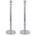 2 verchromte Terrassentrennpfosten